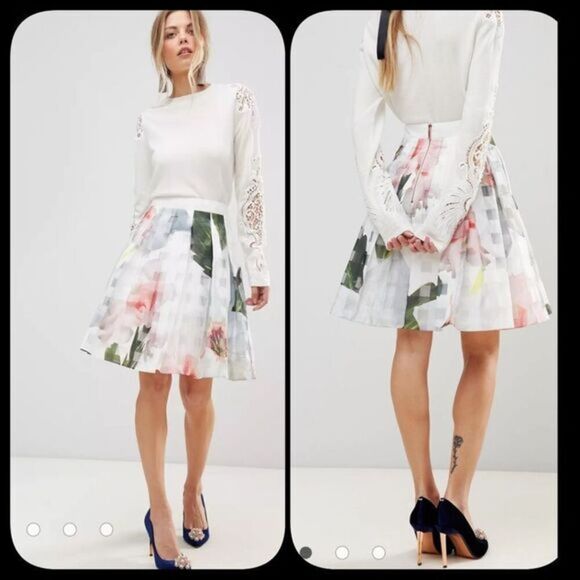 Ted Baker Vanta Full Skirt in Chatsworth Burnout